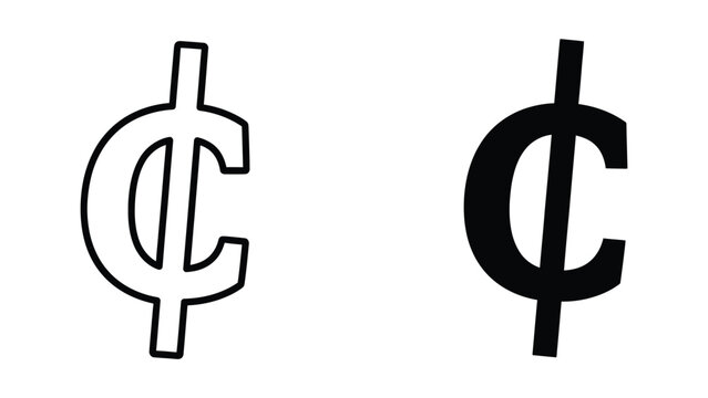 Comparison of cent symbols in different line weights and styles