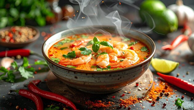 Tom Yum Suppen Bowl roh
