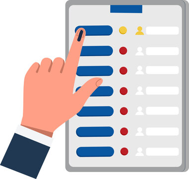 Vote, It's Your Right And Responsibility Pressing Button on Electronic Voting Machine