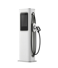 Modern electric vehicle charging station isolated. Sustainable technology concept.