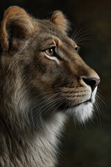 Obraz premium Majestic lioness gazing into the distance with grace