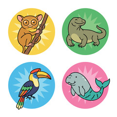 Obraz premium Cute Cartoon Animals Collection.