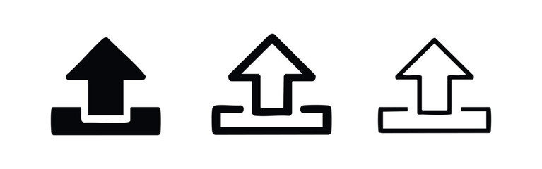 Fototapeta premium Upload data arrow icon set