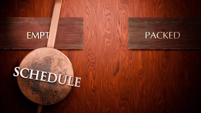 Schedule swings between empty and packed. Visualizing a repeated pattern of Schedule that cycles between extremities: empty and packed. Repeating transition from empty to packed.