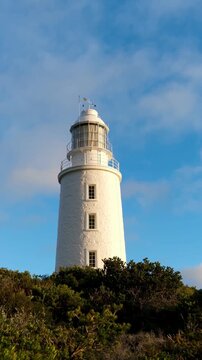 Cape Bruny lighthouse in Tasmania, Australia. an inactive lighthouse offers spectacular views of the rugged coastline.