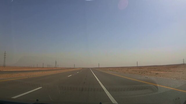 Driving on a Jordan highway time lapse