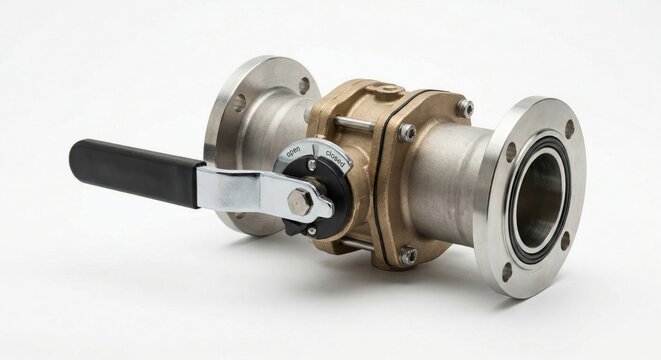 Radon damper isolation valve ass with handle on white background