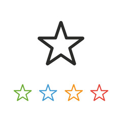 Obraz premium star icons set in different colors Vector set icon in different colors on a white background