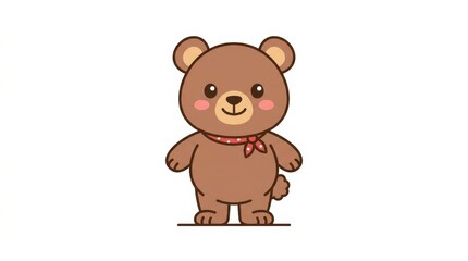 Obraz premium Cute Brown Teddy Bear Cartoon.