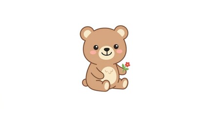 Fototapeta premium Cute brown bear cartoon character.