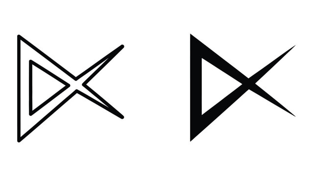 Contrasting geometric shapes with positive and negative space designs in black and white