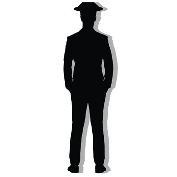 Man back side vector logo design silhouette vector flat illustration design on a white background
