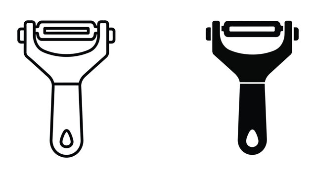 Comparison of a manual and electric razor design in black and white illustration