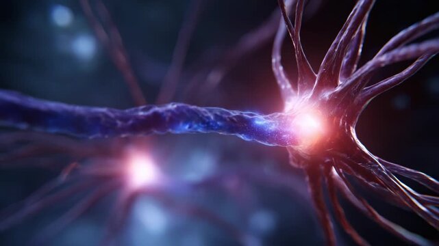 Detailed Representation of Neurons Showing Synaptic Connections and Electrical Activity in the Nervous System with Close-Up Focus on Neuronal Structures