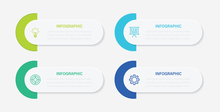 Presentation business infographic template vector.
 Four section infographic. Vector illustration.