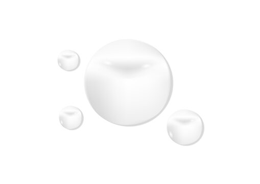 Gel serum texture. Clear skin care liquid drops. Water drops. Cosmetic product swatch isolated on white background
