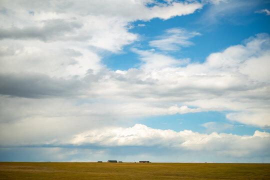 clouds over a field