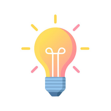 Bright Idea Concept Light Bulb Symbol with Radiant Glow and Gradient Colors