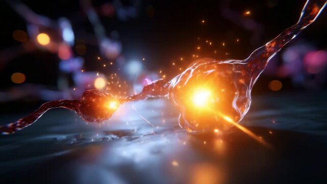 A Stunning Visualization of Neurons Communicating: Glowing Synapses and Sparkling Connections Exemplify the Complexity of Neural Interactions and Brain Activity
