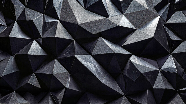 Obsidian Monolith: Textured Industrial Facets with Gritty Sandstone and Mosaic Grid
