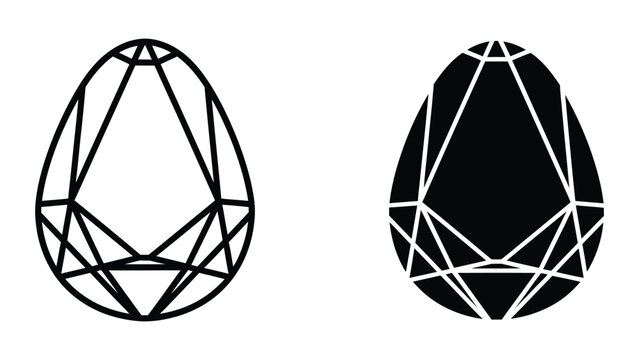 Geometric wireframe and solid render of a faceted teardrop shape.