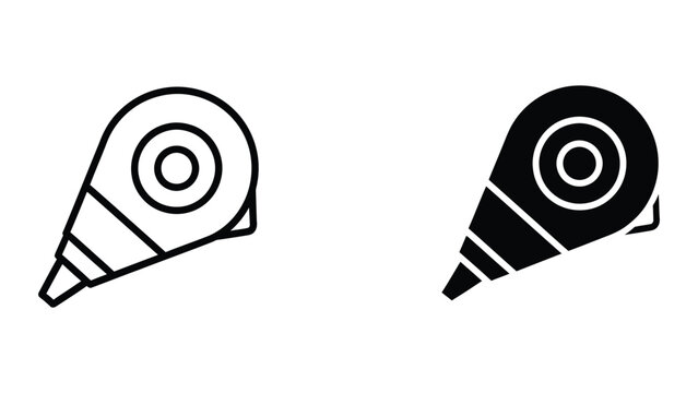 Contrasting black and white correction tape dispensers side by side