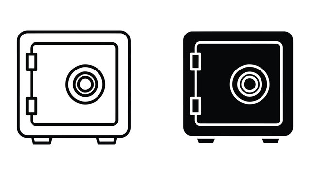 Contrast illustration of a secure deposit box with different color schemes