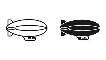 Comparison of a sketch style zeppelin and a filled zeppelin illustration © MSTMURSHIDA