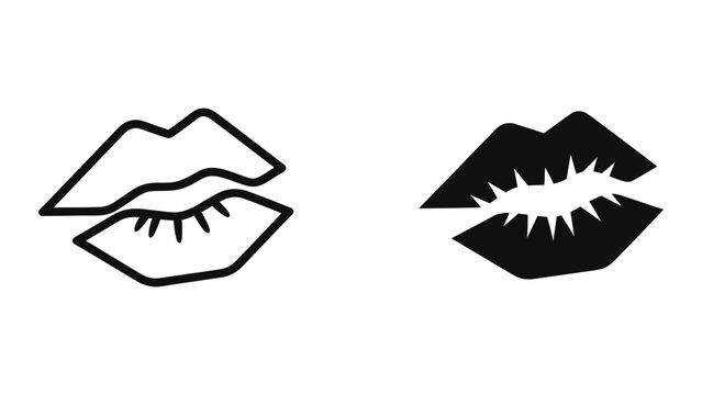 Contrasting lip shapes illustrated in minimalist and bold styles