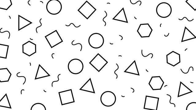 Abstract Geometric Shapes Pattern in White Backgrounds