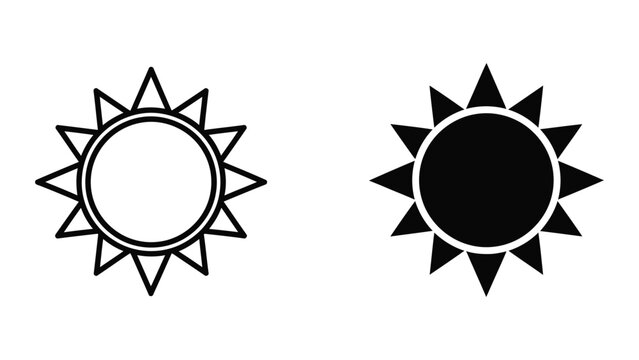 Illustration of a solar eclipse with sun and moon phases depicted in contrasting styles
