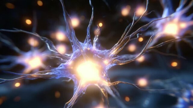 Dynamic Close-Up of Neurons Illuminated with Electromagnetic Energy Demonstrating the Complex Interactions and Functions of Neural Networks in the Brain.