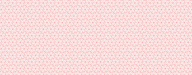 Obraz premium Abstract pink geometric seamless pattern background. Minimalist pastel pink geometric lattice texture. Soft pink symmetric mandala style background. Vector illustration