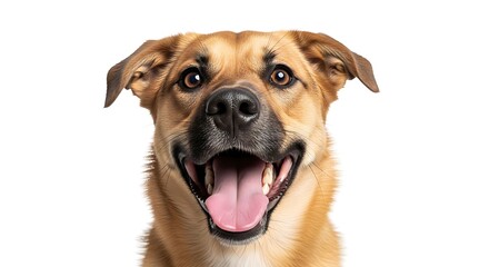 Fototapeta premium Happy dog portrait with open mouth 