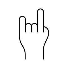Obraz premium Devil horns icon. Entertainment and rock music line symbol. Black and white.