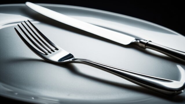 A plate with knife and fork set out ready for use