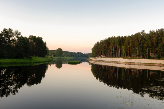 The Medveditsa River in the Tver region on a summer evening