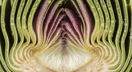 Fototapeta premium Fresh green lettuce leaf close-up macro.