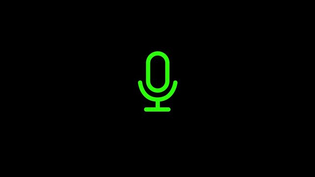 Voice recording and podcast mic microphone button icon animation. Audio microphone icon. Laud speaker sound icon animation, speaker volume sound animated. Motion graphics of sound icon concept