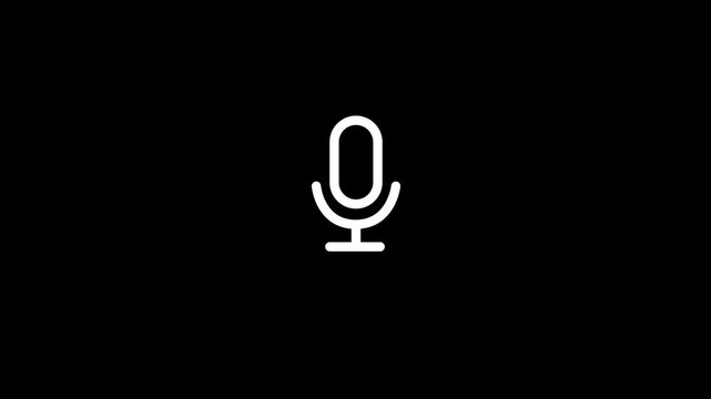 Voice recording and podcast mic microphone button icon animation. Audio microphone icon. Laud speaker sound icon animation, speaker volume sound animated. Motion graphics of sound icon concept