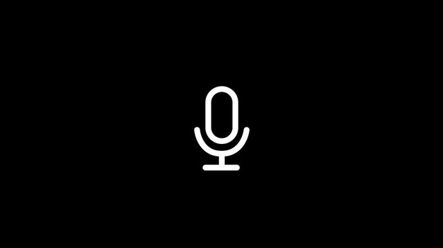 Voice recording and podcast mic microphone button icon animation. Audio microphone icon. Laud speaker sound icon animation, speaker volume sound animated. Motion graphics of sound icon concept