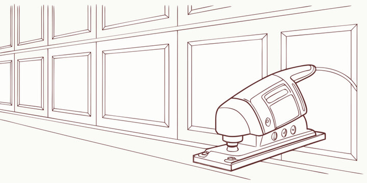 A detailed diagram of a workshop with various tools and storage solutions.