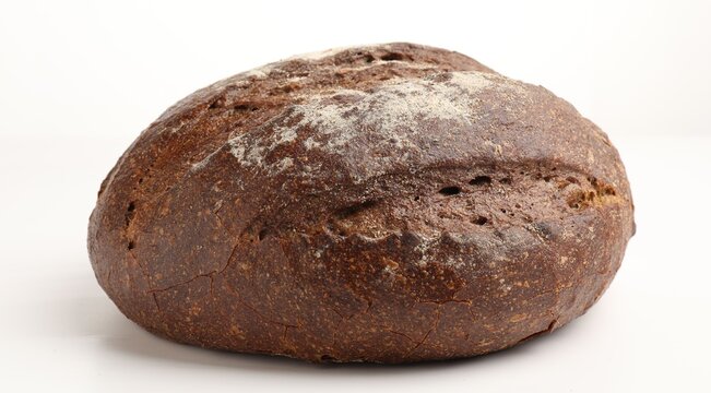 Loaf of rye bread isolated on white
