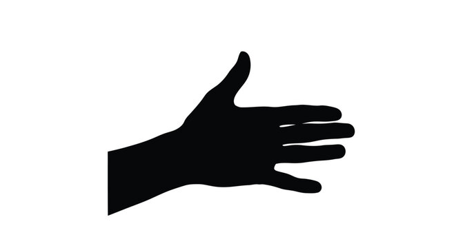 Silhouette of a hand making a grabbing or stopping gesture