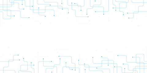Fototapeta premium Abstract technology background with blue circuit lines, digital network connection vector, futuristic communication data flow pattern on white.