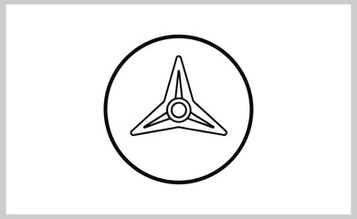 Fototapeta premium A simple black and white logo of a triangular shape in a circle