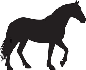 Obraz premium Shire horse in silhouette on white background.