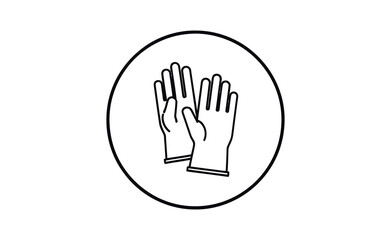 Obraz premium A pair of gloves in a circular icon on a white background