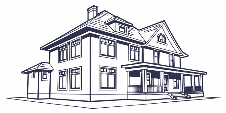 A charming two-story house with a welcoming front porch and dormer windows