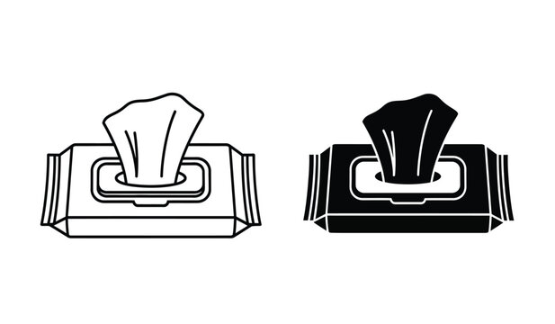 Tissue box silhouette illustration in black and white